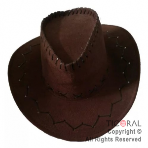 SOMBRERO COWBOY MARRON OSCURO TELAx 1